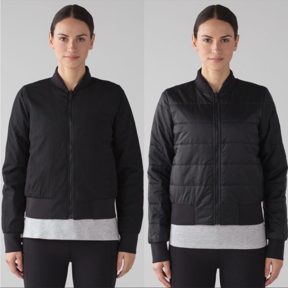Lululemon Non-Stop Reversible Bomber Jacket in Black Size 8